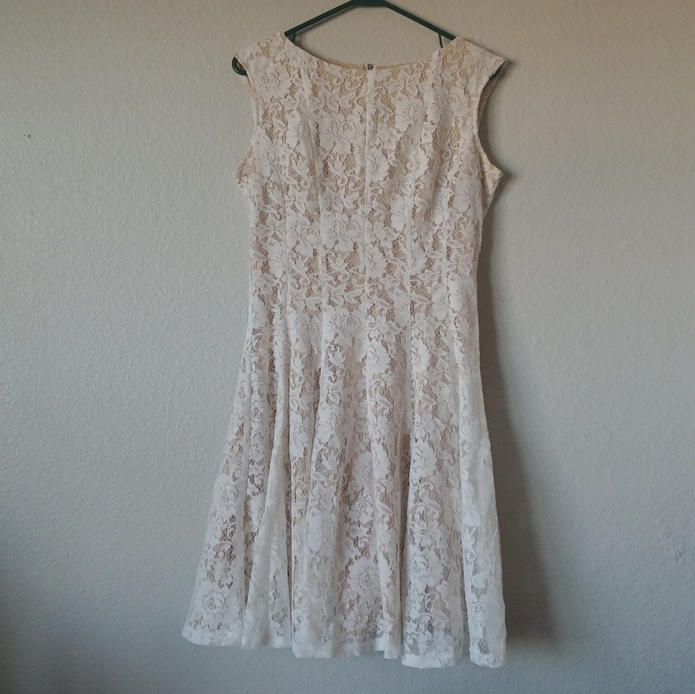 Cream and White Lace Dress